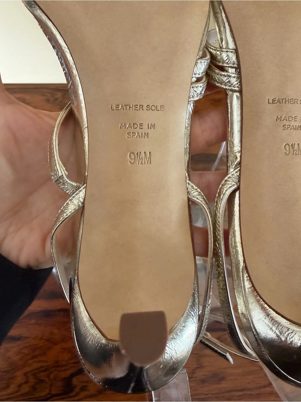 Metallic Gold Strappy Heeled Sandals by INEZ